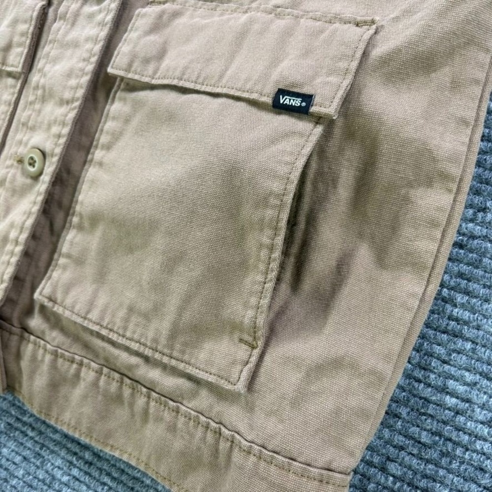 Vans Lizzie‎ Armanto Dirt Canvas Utility Jacket Tan Women Small Floral Inside - Picture 4 of 15